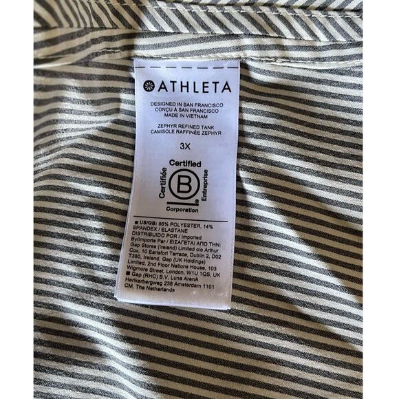 Athleta Minimalist Striped Stretch Tank Top Sleeveless Blouse Stretch 3X - Picture 8 of 13